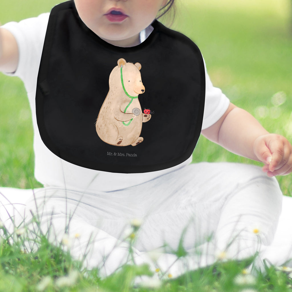 Organic Babylätzchen Bär Arzt Baby, Lätzchen, Spucktuch, Sabberlätzchen, Klettlätzchen, Babygeschenk, Baby Lätzchen, Geschenk für Geburt, Geschenk zur Geburt, Baby Spucktuch, Babyausstattung, Geschenkidee für Babyparty, Bär, Teddy, Teddybär, Arzt, Ärztin, Doktor, Professor, Doktorin, Professorin