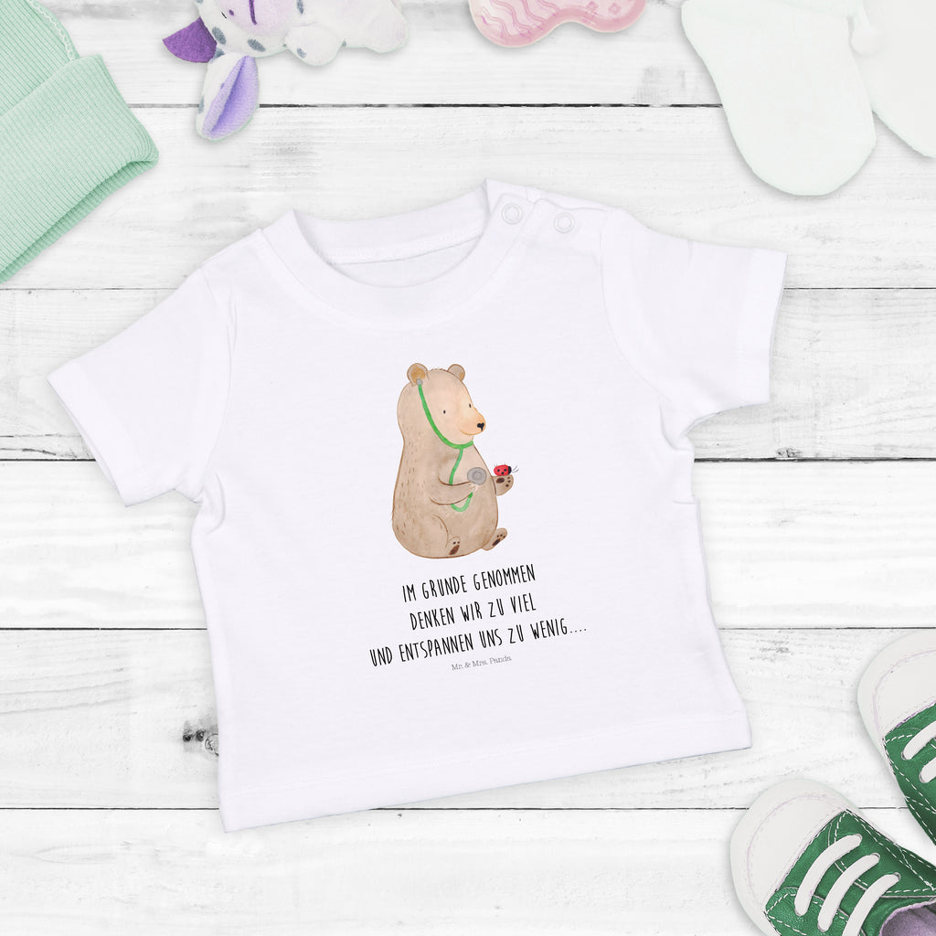 Organic Baby Shirt Bär Arzt Baby T-Shirt, Jungen Baby T-Shirt, Mädchen Baby T-Shirt, Shirt, Bär, Teddy, Teddybär, Arzt, Ärztin, Doktor, Professor, Doktorin, Professorin