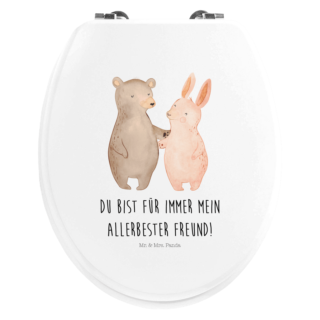 Motiv WC Sitz Bär Hase Umarmen Klobrille, Klodeckel, Toilettendeckel, WC-Sitz, Toilette, Liebe, Partner, Freund, Freundin, Ehemann, Ehefrau, Heiraten, Verlobung, Heiratsantrag, Liebesgeschenk, Jahrestag, Hocheitstag, Freunde, bester Freund, Hase, Bär, Bärchen, best friends