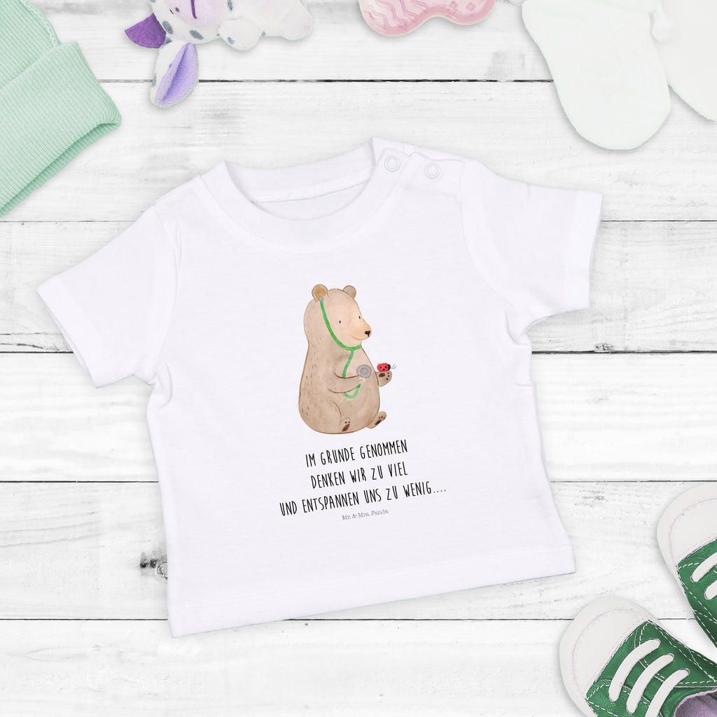 Organic Baby Shirt Bär Arzt Baby T-Shirt, Jungen Baby T-Shirt, Mädchen Baby T-Shirt, Shirt, Bär, Teddy, Teddybär, Arzt, Ärztin, Doktor, Professor, Doktorin, Professorin