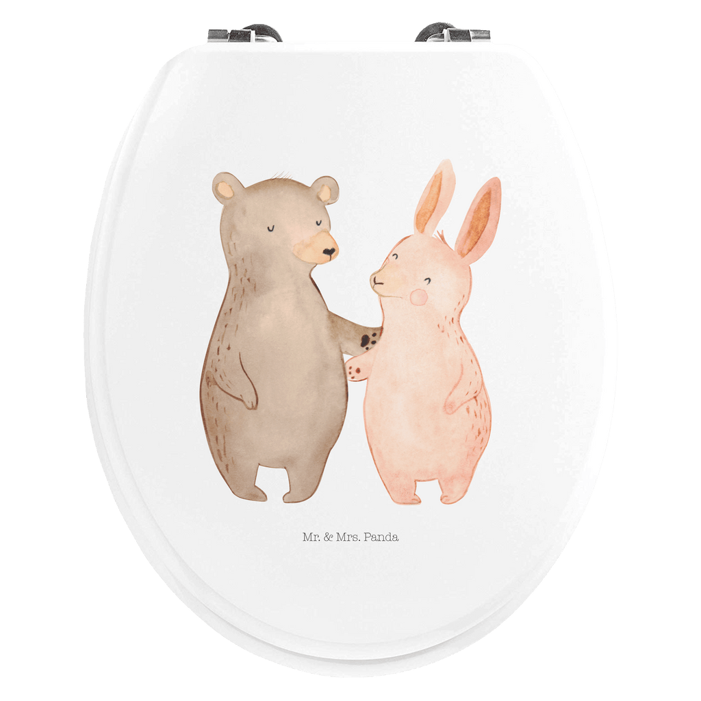 Motiv WC Sitz Bär Hase Umarmen Klobrille, Klodeckel, Toilettendeckel, WC-Sitz, Toilette, Liebe, Partner, Freund, Freundin, Ehemann, Ehefrau, Heiraten, Verlobung, Heiratsantrag, Liebesgeschenk, Jahrestag, Hocheitstag, Freunde, bester Freund, Hase, Bär, Bärchen, best friends