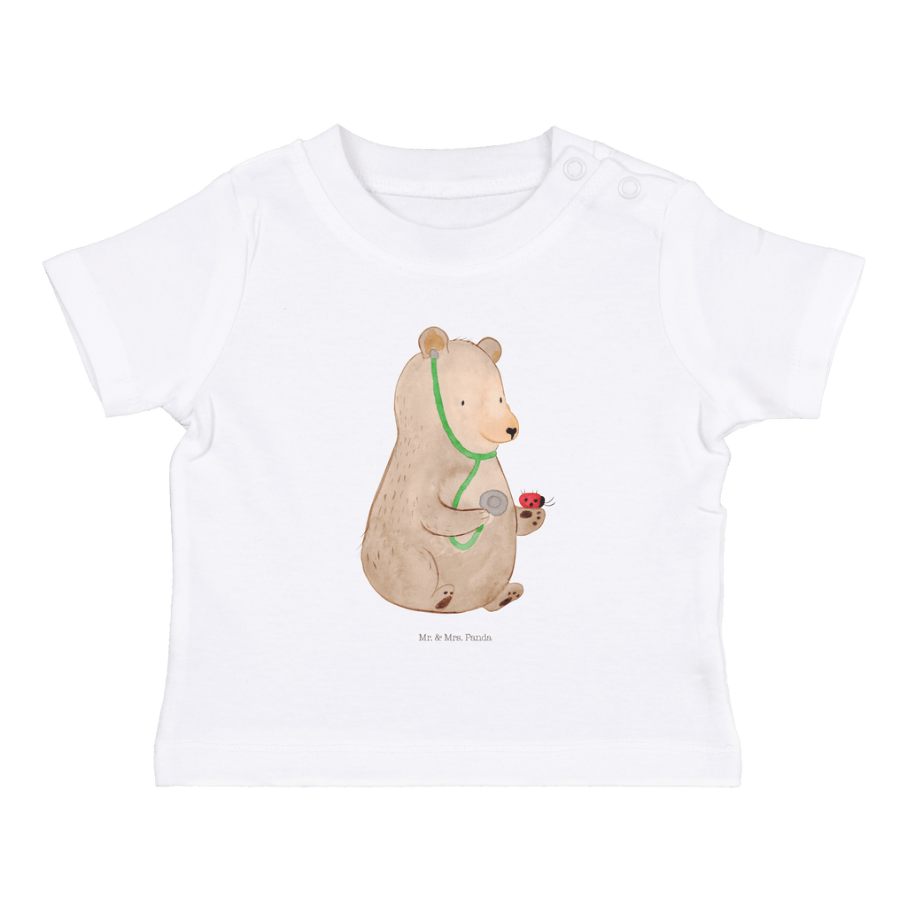 Organic Baby Shirt Bär Arzt Baby T-Shirt, Jungen Baby T-Shirt, Mädchen Baby T-Shirt, Shirt, Bär, Teddy, Teddybär, Arzt, Ärztin, Doktor, Professor, Doktorin, Professorin