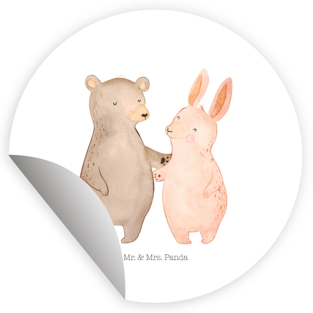 40mm Rund Aufkleber Bär Hase Umarmen Sticker, Aufkleber, Etikett, Liebe, Partner, Freund, Freundin, Ehemann, Ehefrau, Heiraten, Verlobung, Heiratsantrag, Liebesgeschenk, Jahrestag, Hocheitstag, Freunde, bester Freund, Hase, Bär, Bärchen, best friends
