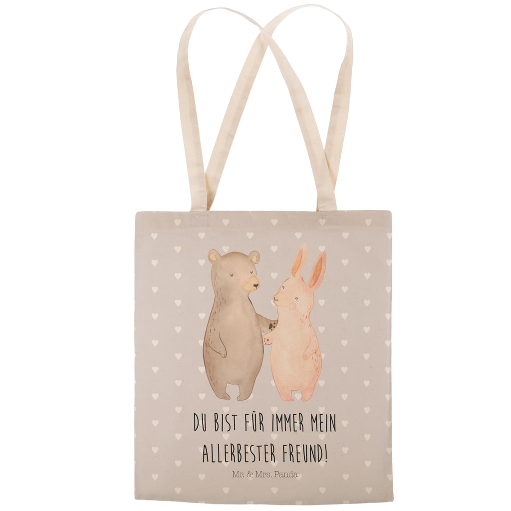 Einkaufstasche Bär Hase Umarmen Tragetasche, Tasche, Beutel, Stofftasche, Baumwolltasche, Umhängetasche, Shopper, Liebe, Partner, Freund, Freundin, Ehemann, Ehefrau, Heiraten, Verlobung, Heiratsantrag, Liebesgeschenk, Jahrestag, Hocheitstag, Freunde, bester Freund, Hase, Bär, Bärchen, best friends