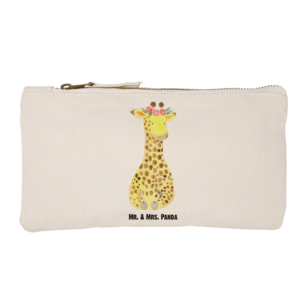 Schminktasche Giraffe Blumenkranz Schminktasche, Kosmetiktasche, Kosmetikbeutel, Stiftemäppchen, Etui, Federmappe, Makeup, XXL, Schminketui, Kosmetiketui, Schlamperetui, Afrika, Wildtiere, Giraffe, Blumenkranz, Abenteurer, Selbstliebe, Freundin