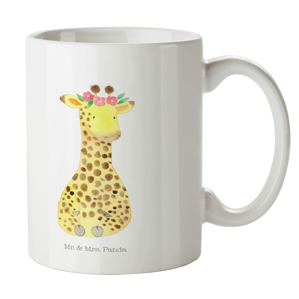 Tasse Giraffe Blumenkranz Giraffe, Blumenkranz, Abenteurer, Selbstliebe, Freundin Becher, Kaffeetasse, Kaffeebecher, Tee, Frühstück, Büro  Afrika, Wildtiere