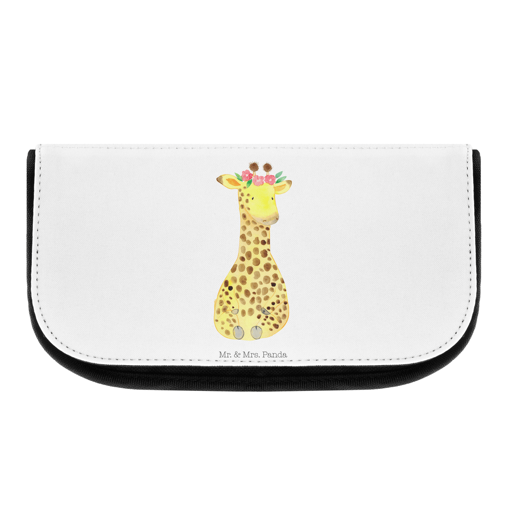 Kosmetiktasche Giraffe Blumenkranz Kosmetikbeutel, Kulturtasche, Kulturbeutel, Schminktasche, Make-Up Tasche, Afrika, Wildtiere, Giraffe, Blumenkranz, Abenteurer, Selbstliebe, Freundin
