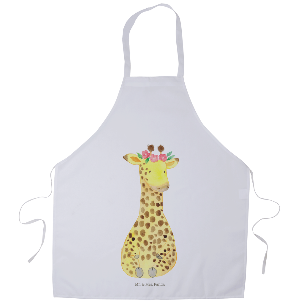 Kochschürze Giraffe Blumenkranz Schürze, Backschürze, Küchenschürze, Grillschürze, Latzschürze, Afrika, Wildtiere, Giraffe, Blumenkranz, Abenteurer, Selbstliebe, Freundin