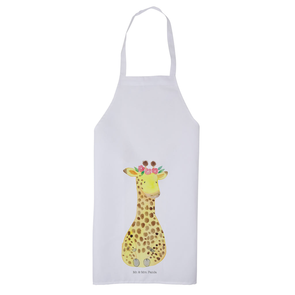 Kochschürze Giraffe Blumenkranz Schürze, Backschürze, Küchenschürze, Grillschürze, Latzschürze, Afrika, Wildtiere, Giraffe, Blumenkranz, Abenteurer, Selbstliebe, Freundin