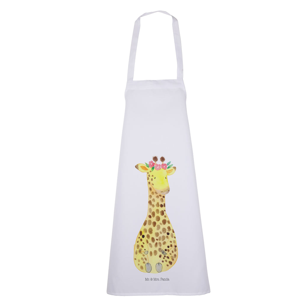 Kochschürze Giraffe Blumenkranz Schürze, Backschürze, Küchenschürze, Grillschürze, Latzschürze, Afrika, Wildtiere, Giraffe, Blumenkranz, Abenteurer, Selbstliebe, Freundin