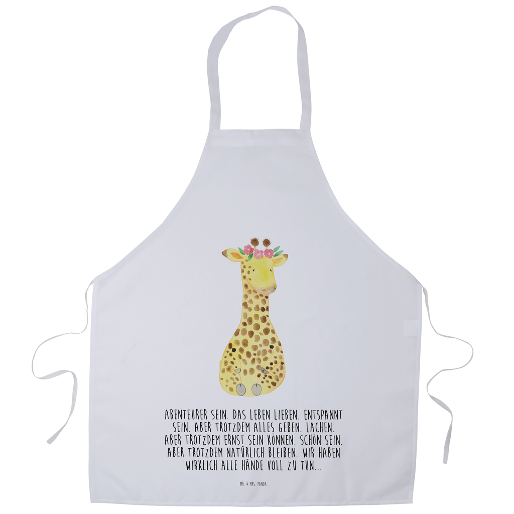 Kochschürze Giraffe Blumenkranz Schürze, Backschürze, Küchenschürze, Grillschürze, Latzschürze, Afrika, Wildtiere, Giraffe, Blumenkranz, Abenteurer, Selbstliebe, Freundin