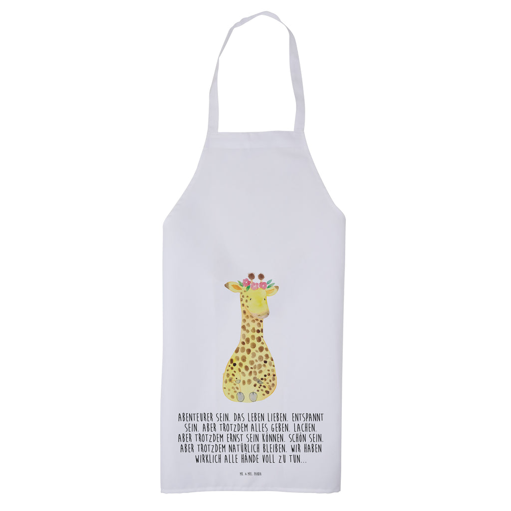 Kochschürze Giraffe Blumenkranz Schürze, Backschürze, Küchenschürze, Grillschürze, Latzschürze, Afrika, Wildtiere, Giraffe, Blumenkranz, Abenteurer, Selbstliebe, Freundin