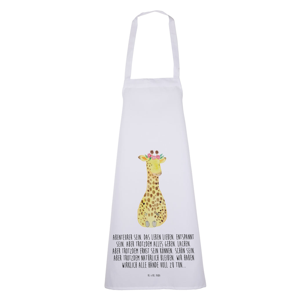 Kochschürze Giraffe Blumenkranz Schürze, Backschürze, Küchenschürze, Grillschürze, Latzschürze, Afrika, Wildtiere, Giraffe, Blumenkranz, Abenteurer, Selbstliebe, Freundin