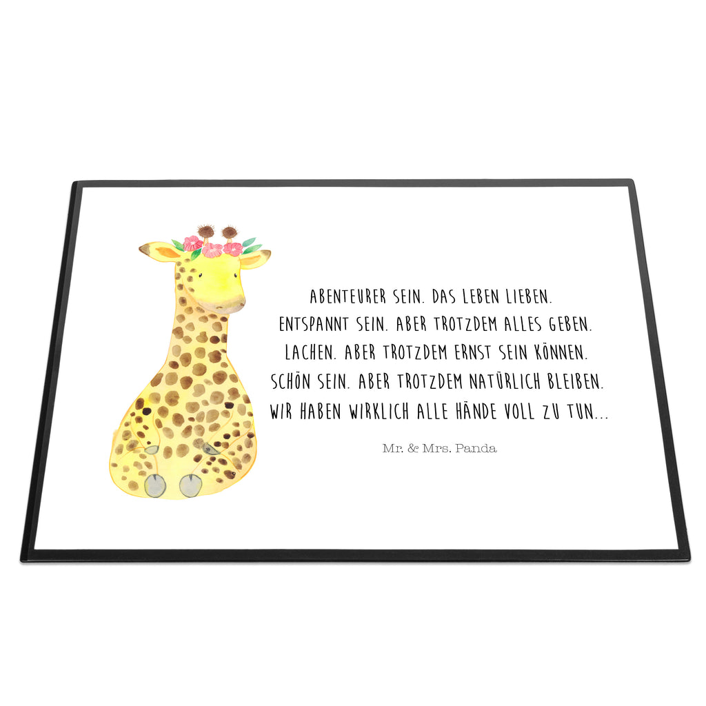 Schreibtischunterlage Giraffe Blumenkranz Schreibunterlage, Schreibtischauflage, Bürobedarf, Büroartikel, Schreibwaren, Schreibtisch Unterlagen, Schreibtischunterlage Groß, Afrika, Wildtiere, Giraffe, Blumenkranz, Abenteurer, Selbstliebe, Freundin