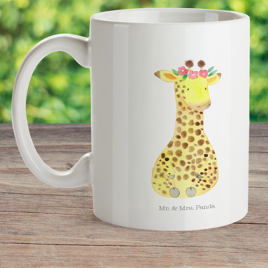 Kindertasse Giraffe Blumenkranz Kunststoff Tasse, Kindergarten, Tasse, Trinkbecher, Camping Becher, Kaffeetasse, Kunststoffbecher, Kindergartenbecher, Outdoorgeschirr, Kunststoffgeschirr, Reisebecher, Reisetasse, Kinderbecher, Afrika, Wildtiere, Giraffe, Blumenkranz, Abenteurer, Selbstliebe, Freundin