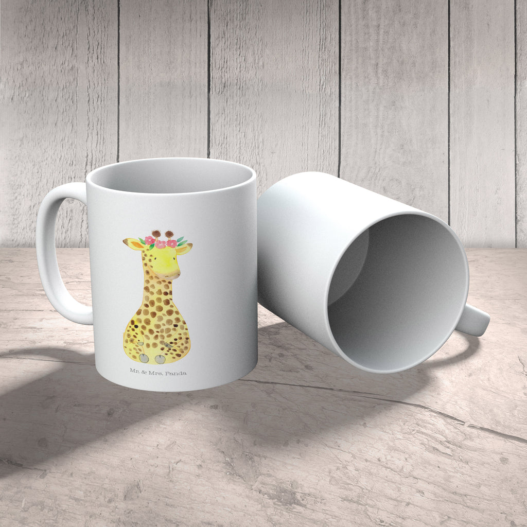 Kindertasse Giraffe Blumenkranz Kunststoff Tasse, Kindergarten, Tasse, Trinkbecher, Camping Becher, Kaffeetasse, Kunststoffbecher, Kindergartenbecher, Outdoorgeschirr, Kunststoffgeschirr, Reisebecher, Reisetasse, Kinderbecher, Afrika, Wildtiere, Giraffe, Blumenkranz, Abenteurer, Selbstliebe, Freundin