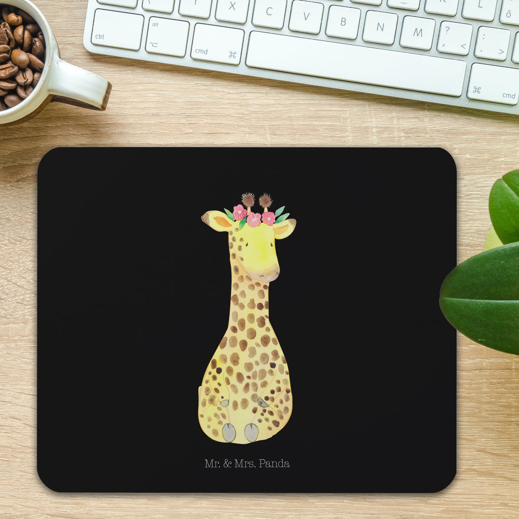 Mauspad Giraffe Blumenkranz Mousepad, Computer zubehör, Büroausstattung, PC Zubehör, Arbeitszimmer, Mauspad, Einzigartiges Mauspad, Designer Mauspad, Afrika, Wildtiere, Giraffe, Blumenkranz, Abenteurer, Selbstliebe, Freundin