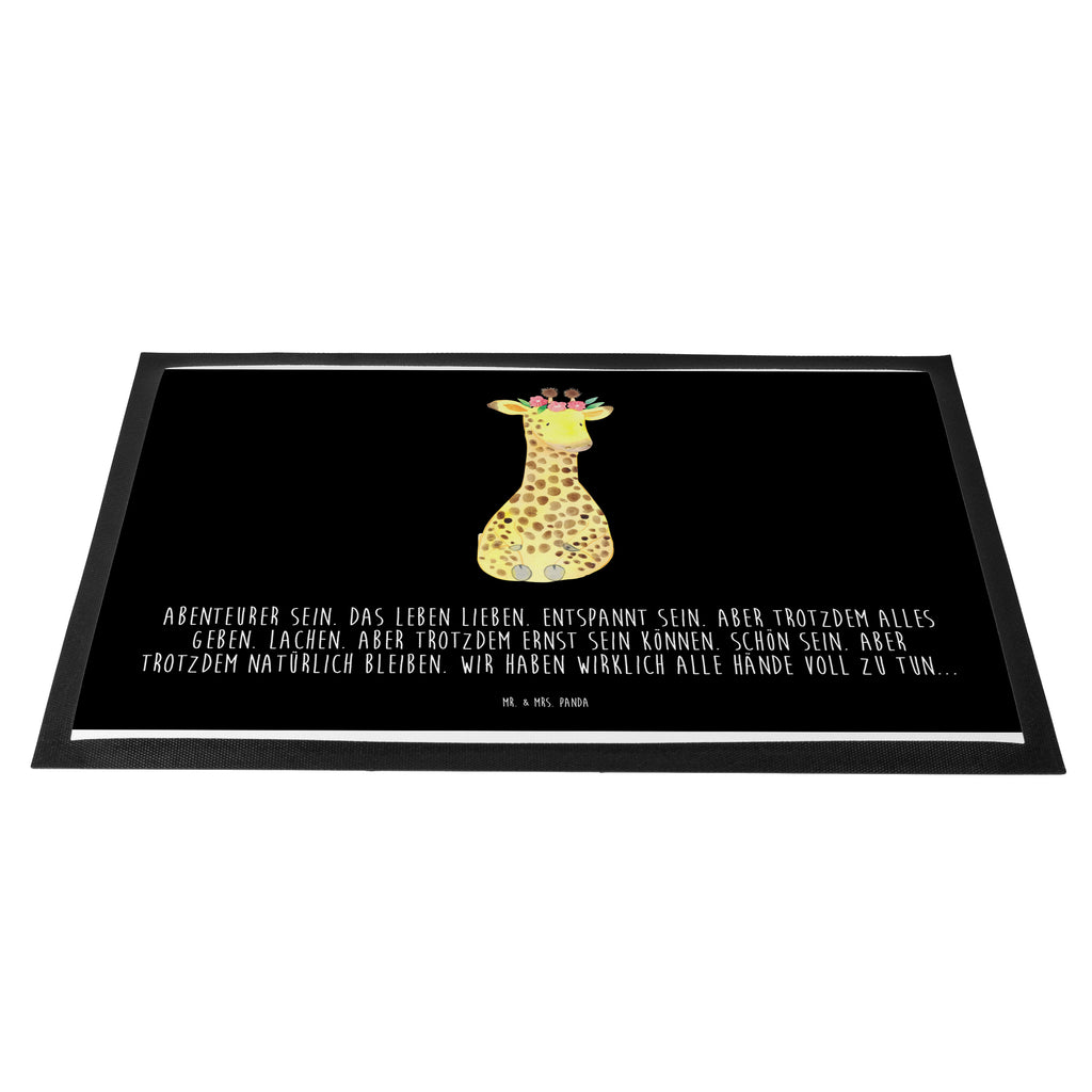Fußmatte Giraffe Blumenkranz Giraffe, Blumenkranz, Abenteurer, Selbstliebe, Freundin Türvorleger, Schmutzmatte, Fußabtreter, Matte, Schmutzfänger, Fußabstreifer, Schmutzfangmatte, Türmatte, Motivfußmatte,  Haustürmatte, Vorleger  Afrika, Wildtiere