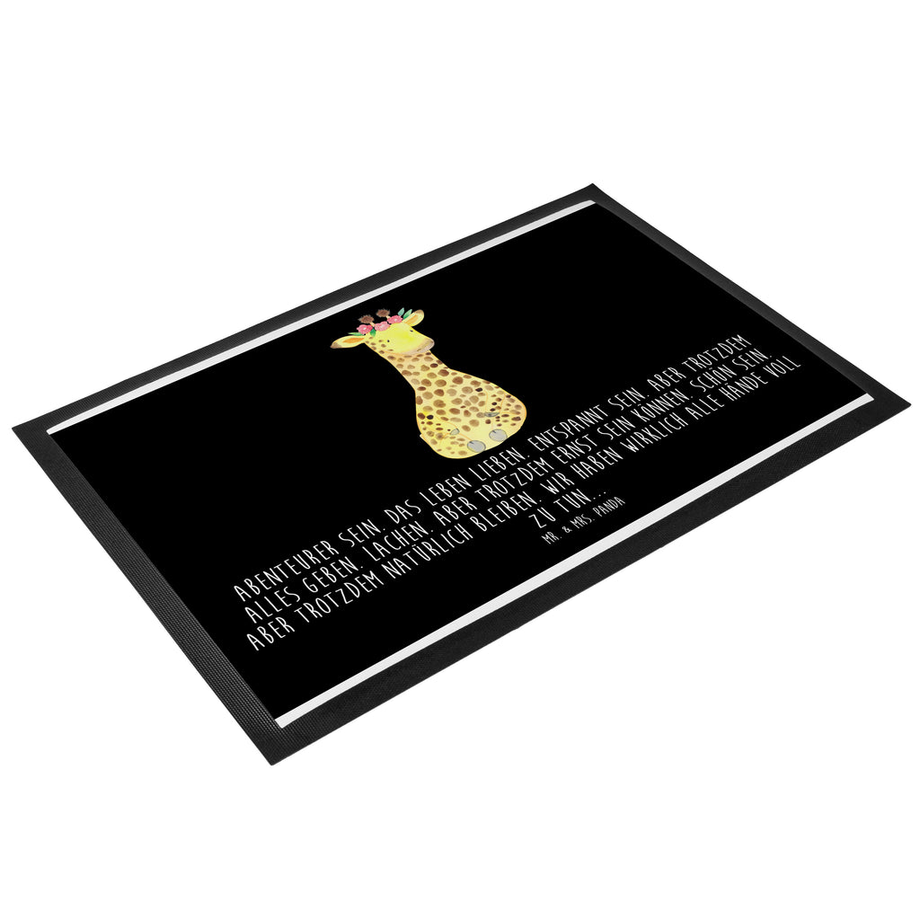 Fußmatte Giraffe Blumenkranz Giraffe, Blumenkranz, Abenteurer, Selbstliebe, Freundin Türvorleger, Schmutzmatte, Fußabtreter, Matte, Schmutzfänger, Fußabstreifer, Schmutzfangmatte, Türmatte, Motivfußmatte,  Haustürmatte, Vorleger  Afrika, Wildtiere