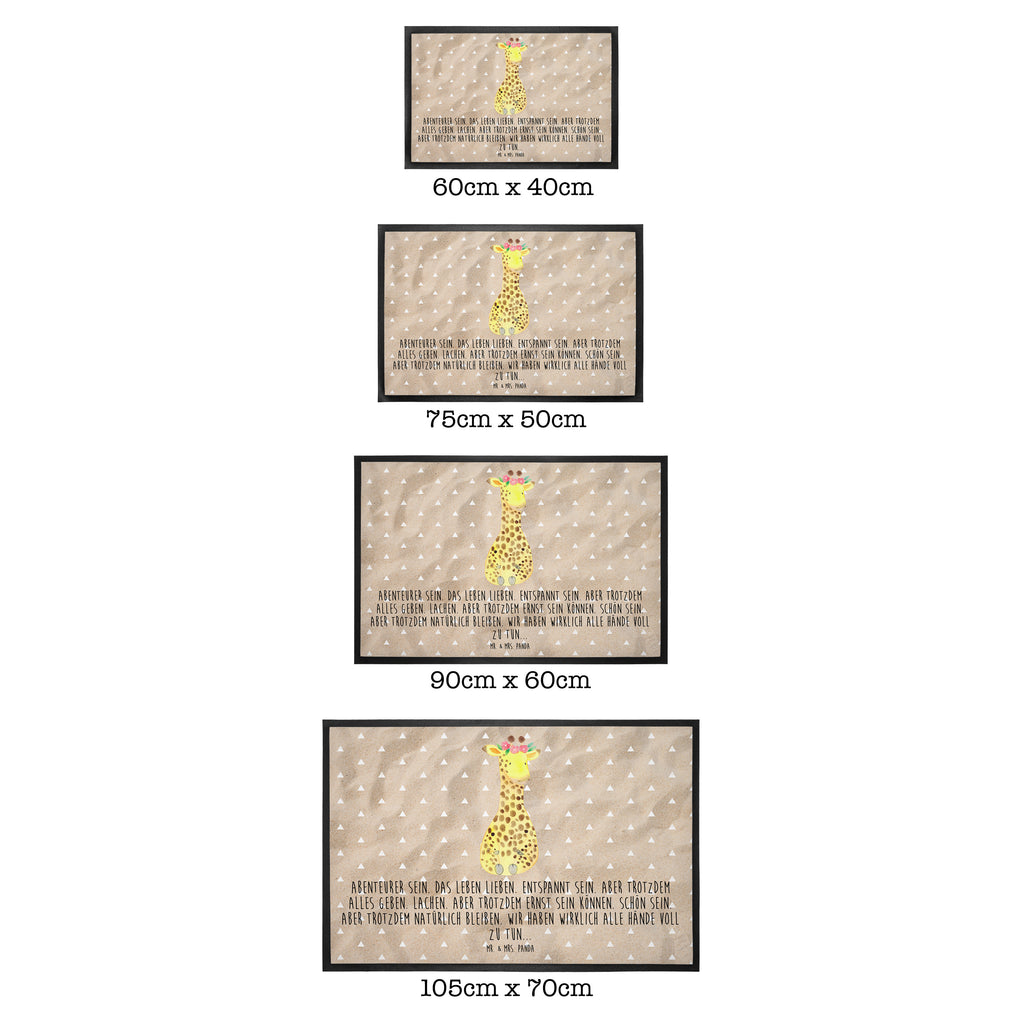 Fußmatte Giraffe Blumenkranz Giraffe, Blumenkranz, Abenteurer, Selbstliebe, Freundin Türvorleger, Schmutzmatte, Fußabtreter, Matte, Schmutzfänger, Fußabstreifer, Schmutzfangmatte, Türmatte, Motivfußmatte,  Haustürmatte, Vorleger  Afrika, Wildtiere