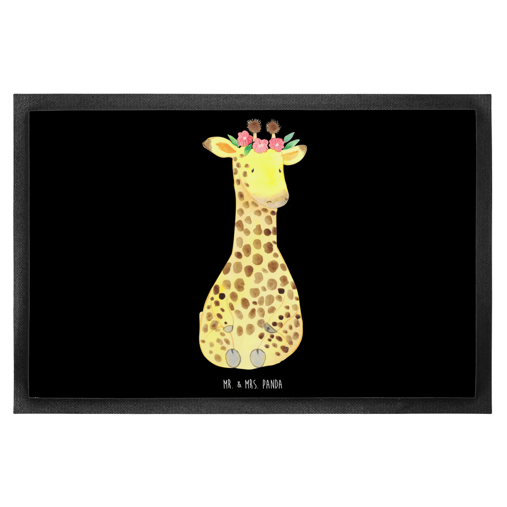 Fußmatte Giraffe Blumenkranz Giraffe, Blumenkranz, Abenteurer, Selbstliebe, Freundin Türvorleger, Schmutzmatte, Fußabtreter, Matte, Schmutzfänger, Fußabstreifer, Schmutzfangmatte, Türmatte, Motivfußmatte,  Haustürmatte, Vorleger  Afrika, Wildtiere