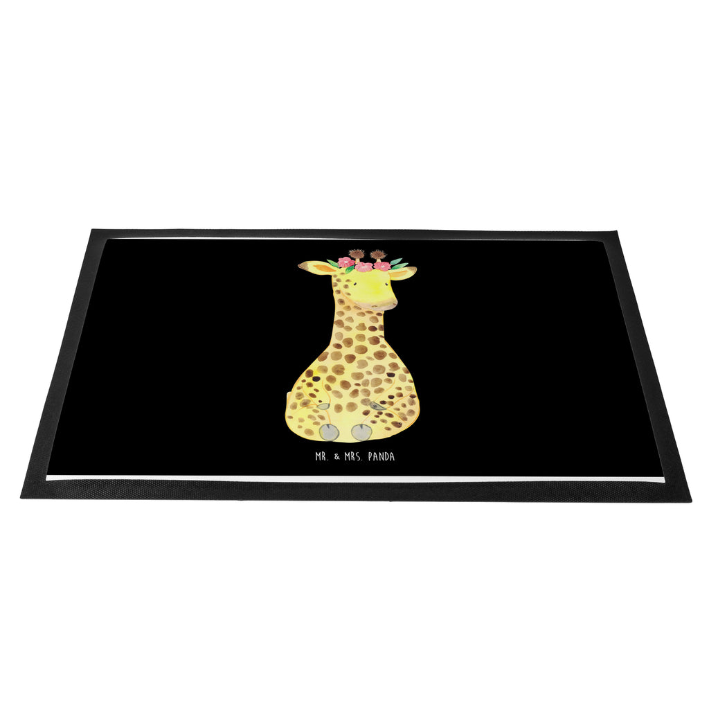 Fußmatte Giraffe Blumenkranz Giraffe, Blumenkranz, Abenteurer, Selbstliebe, Freundin Türvorleger, Schmutzmatte, Fußabtreter, Matte, Schmutzfänger, Fußabstreifer, Schmutzfangmatte, Türmatte, Motivfußmatte,  Haustürmatte, Vorleger  Afrika, Wildtiere
