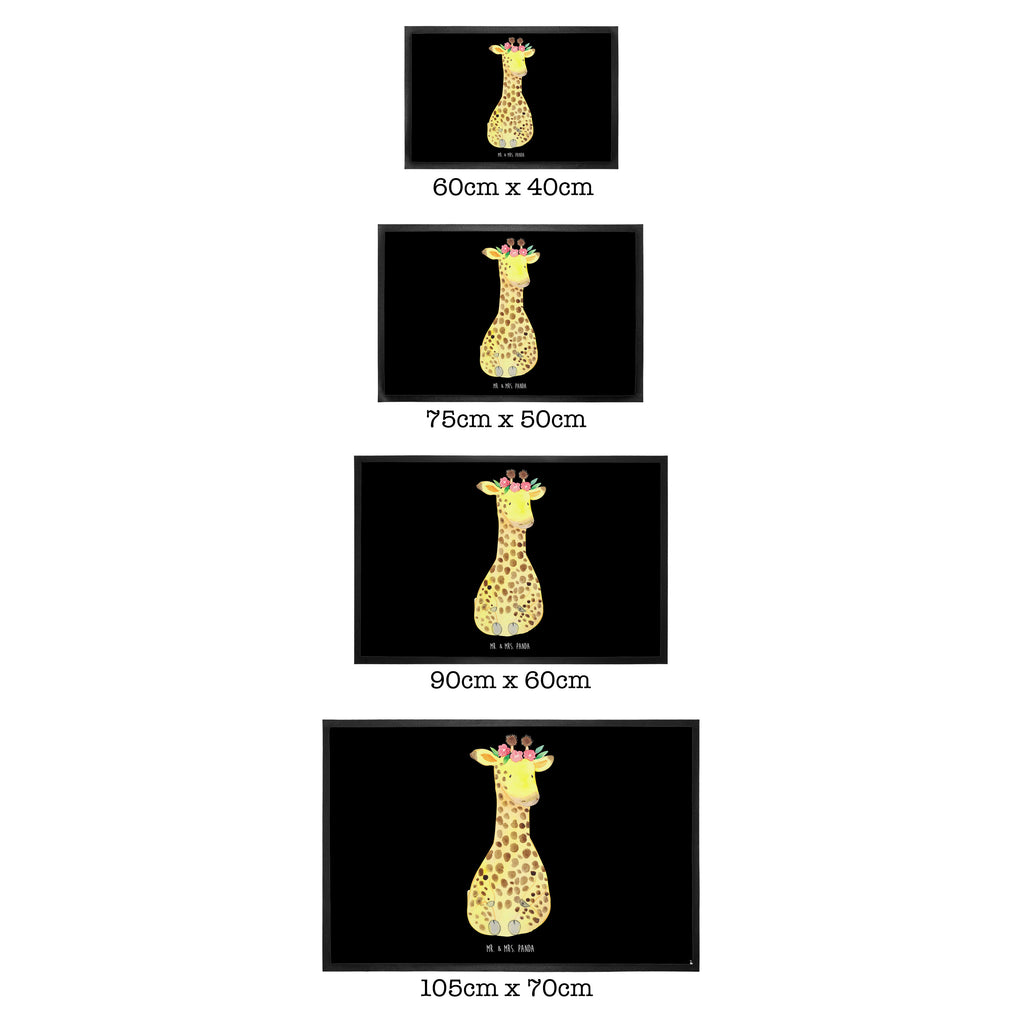 Fußmatte Giraffe Blumenkranz Giraffe, Blumenkranz, Abenteurer, Selbstliebe, Freundin Türvorleger, Schmutzmatte, Fußabtreter, Matte, Schmutzfänger, Fußabstreifer, Schmutzfangmatte, Türmatte, Motivfußmatte,  Haustürmatte, Vorleger  Afrika, Wildtiere