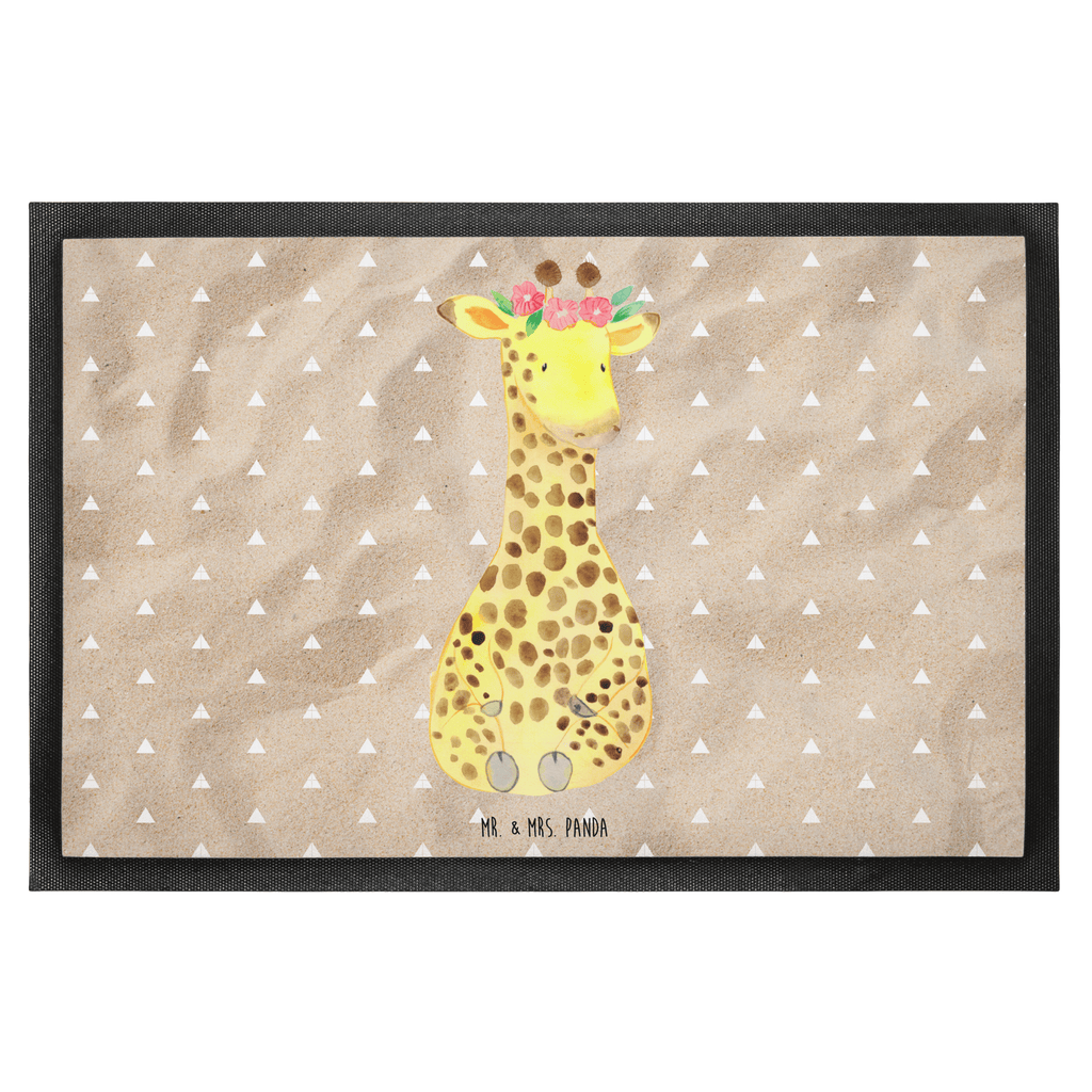 Fußmatte Giraffe Blumenkranz Giraffe, Blumenkranz, Abenteurer, Selbstliebe, Freundin Türvorleger, Schmutzmatte, Fußabtreter, Matte, Schmutzfänger, Fußabstreifer, Schmutzfangmatte, Türmatte, Motivfußmatte,  Haustürmatte, Vorleger  Afrika, Wildtiere