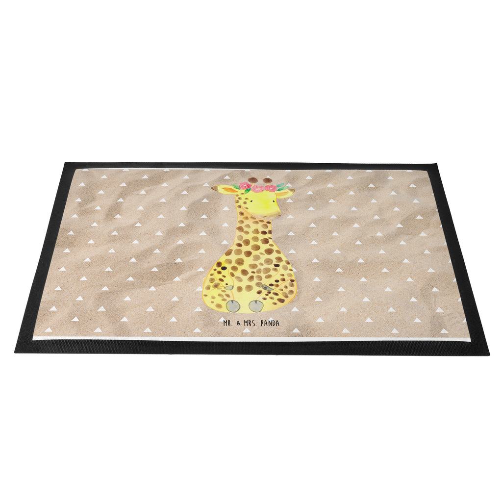 Fußmatte Giraffe Blumenkranz Giraffe, Blumenkranz, Abenteurer, Selbstliebe, Freundin Türvorleger, Schmutzmatte, Fußabtreter, Matte, Schmutzfänger, Fußabstreifer, Schmutzfangmatte, Türmatte, Motivfußmatte,  Haustürmatte, Vorleger  Afrika, Wildtiere
