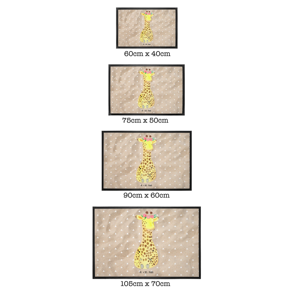 Fußmatte Giraffe Blumenkranz Giraffe, Blumenkranz, Abenteurer, Selbstliebe, Freundin Türvorleger, Schmutzmatte, Fußabtreter, Matte, Schmutzfänger, Fußabstreifer, Schmutzfangmatte, Türmatte, Motivfußmatte,  Haustürmatte, Vorleger  Afrika, Wildtiere