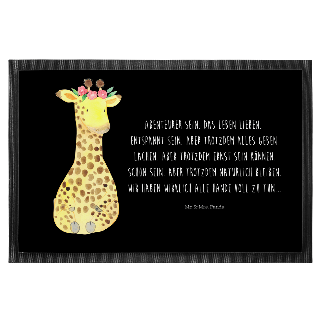 Fußmatte Giraffe Blumenkranz Giraffe, Blumenkranz, Abenteurer, Selbstliebe, Freundin Türvorleger, Schmutzmatte, Fußabtreter, Matte, Schmutzfänger, Fußabstreifer, Schmutzfangmatte, Türmatte, Motivfußmatte,  Haustürmatte, Vorleger  Afrika, Wildtiere