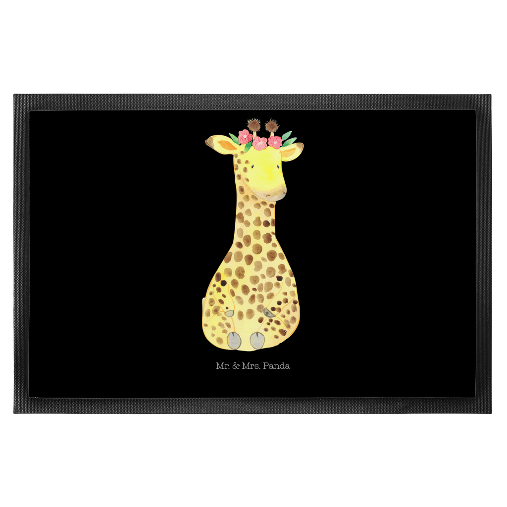 Fußmatte Giraffe Blumenkranz Giraffe, Blumenkranz, Abenteurer, Selbstliebe, Freundin Türvorleger, Schmutzmatte, Fußabtreter, Matte, Schmutzfänger, Fußabstreifer, Schmutzfangmatte, Türmatte, Motivfußmatte,  Haustürmatte, Vorleger  Afrika, Wildtiere