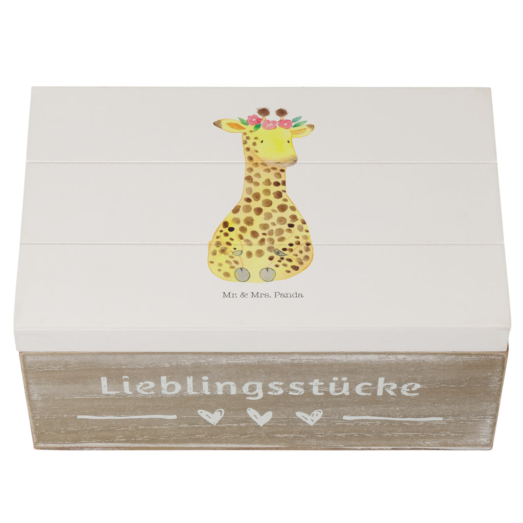 Holzkiste Giraffe Blumenkranz Holzkiste, Kiste, Schatzkiste, Truhe, Schatulle, XXL, Erinnerungsbox, Erinnerungskiste, Dekokiste, Aufbewahrungsbox, Afrika, Wildtiere, Giraffe, Blumenkranz, Abenteurer, Selbstliebe, Freundin