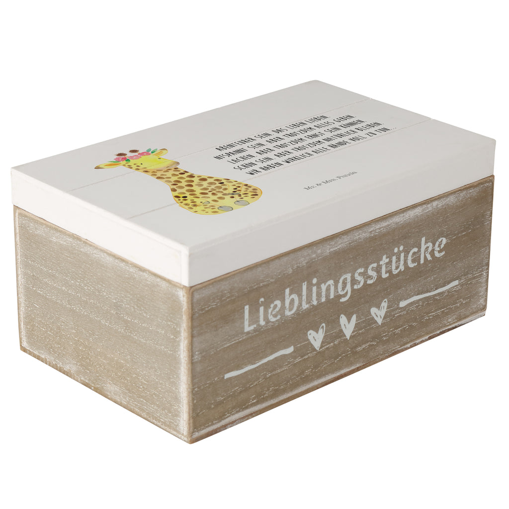 Holzkiste Giraffe Blumenkranz Holzkiste, Kiste, Schatzkiste, Truhe, Schatulle, XXL, Erinnerungsbox, Erinnerungskiste, Dekokiste, Aufbewahrungsbox, Afrika, Wildtiere, Giraffe, Blumenkranz, Abenteurer, Selbstliebe, Freundin