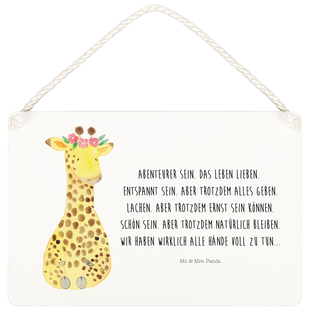 Deko Schild Giraffe Blumenkranz Dekoschild, Deko Schild, Schild, Tür Schild, Türschild, Holzschild, Wandschild, Wanddeko, Afrika, Wildtiere, Giraffe, Blumenkranz, Abenteurer, Selbstliebe, Freundin