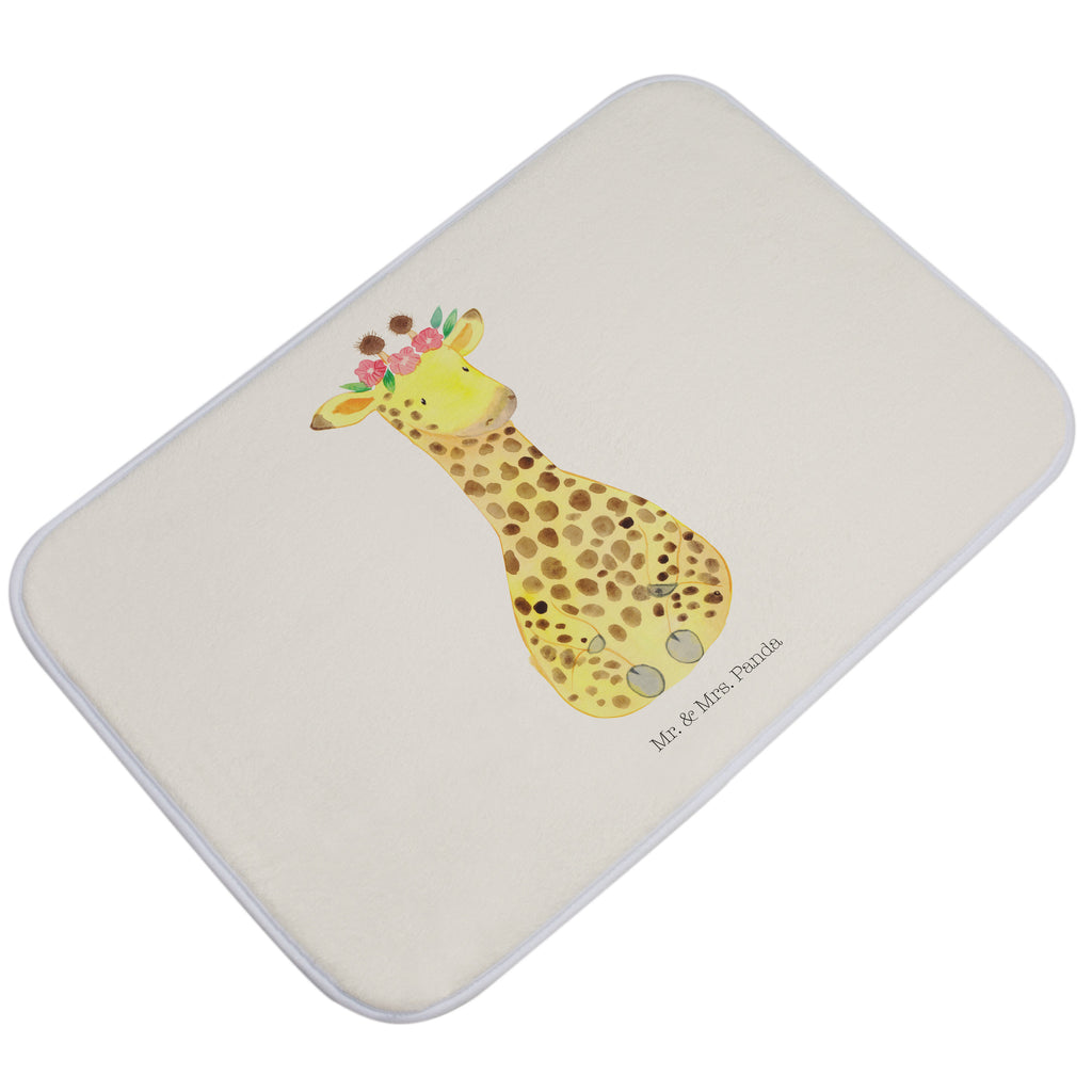Badvorleger Giraffe Blumenkranz Badematte, Badteppich, Duschvorleger, Badezimmerteppich, Badezimmermatte, Badvorleger, Duschmatte, Duschteppich, Afrika, Wildtiere, Giraffe, Blumenkranz, Abenteurer, Selbstliebe, Freundin