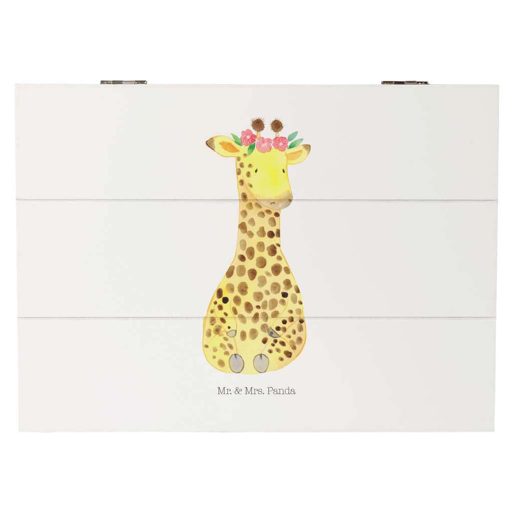 Holzkiste Giraffe Blumenkranz Holzkiste, Kiste, Schatzkiste, Truhe, Schatulle, XXL, Erinnerungsbox, Erinnerungskiste, Dekokiste, Aufbewahrungsbox, Afrika, Wildtiere, Giraffe, Blumenkranz, Abenteurer, Selbstliebe, Freundin