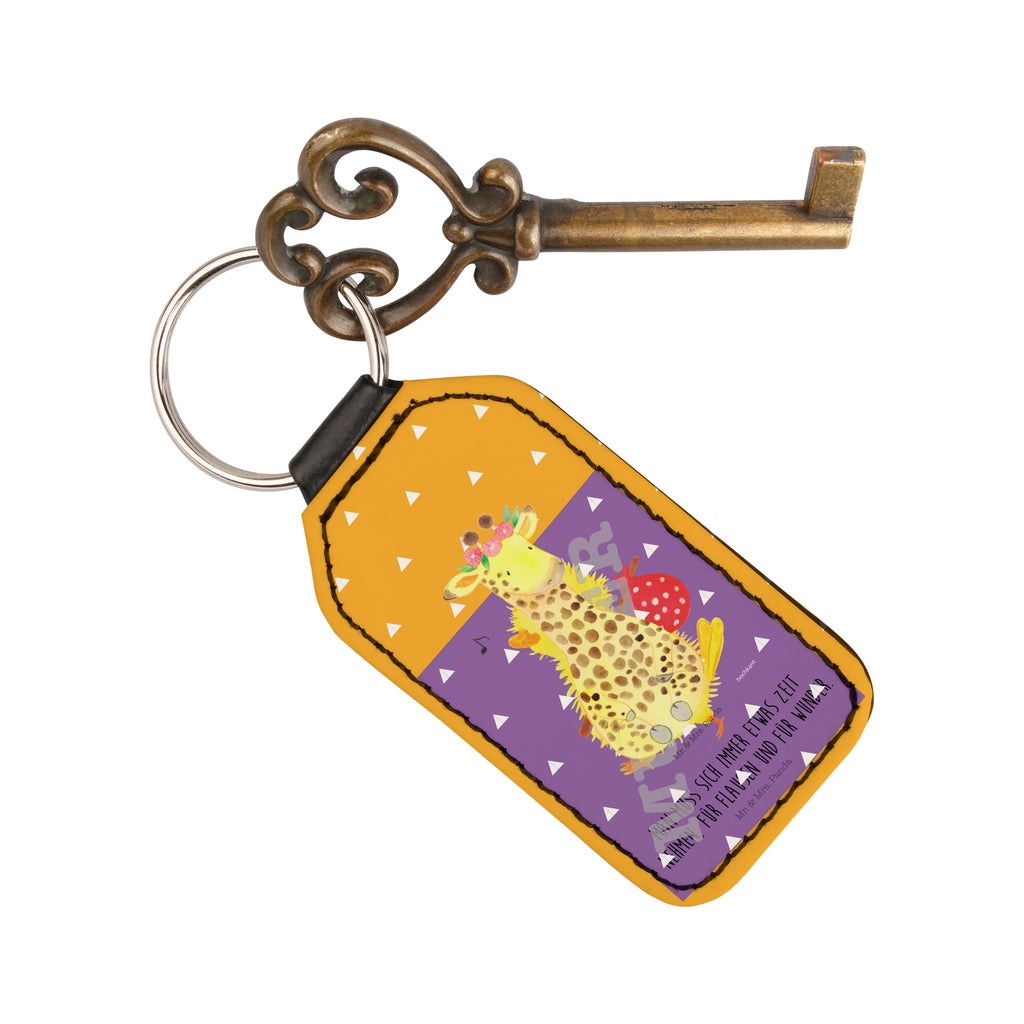 Rechteckig Schlüsselanhänger Giraffe Blumenkranz Schlüsselanhänger, Anhänger, Taschenanhänger, Glücksbringer, Schutzengel, Afrika, Wildtiere, Giraffe, Blumenkranz, Abenteurer, Selbstliebe, Freundin