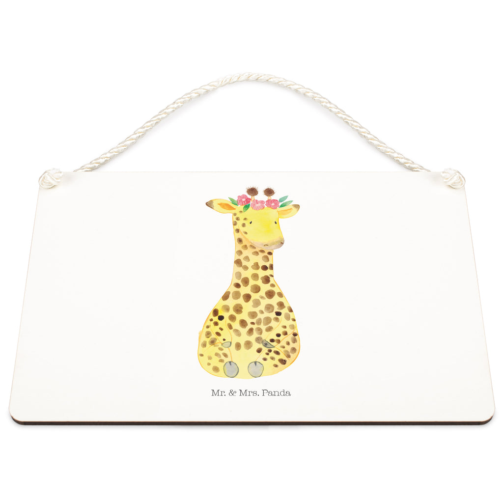 Deko Schild Giraffe Blumenkranz Dekoschild, Deko Schild, Schild, Tür Schild, Türschild, Holzschild, Wandschild, Wanddeko, Afrika, Wildtiere, Giraffe, Blumenkranz, Abenteurer, Selbstliebe, Freundin