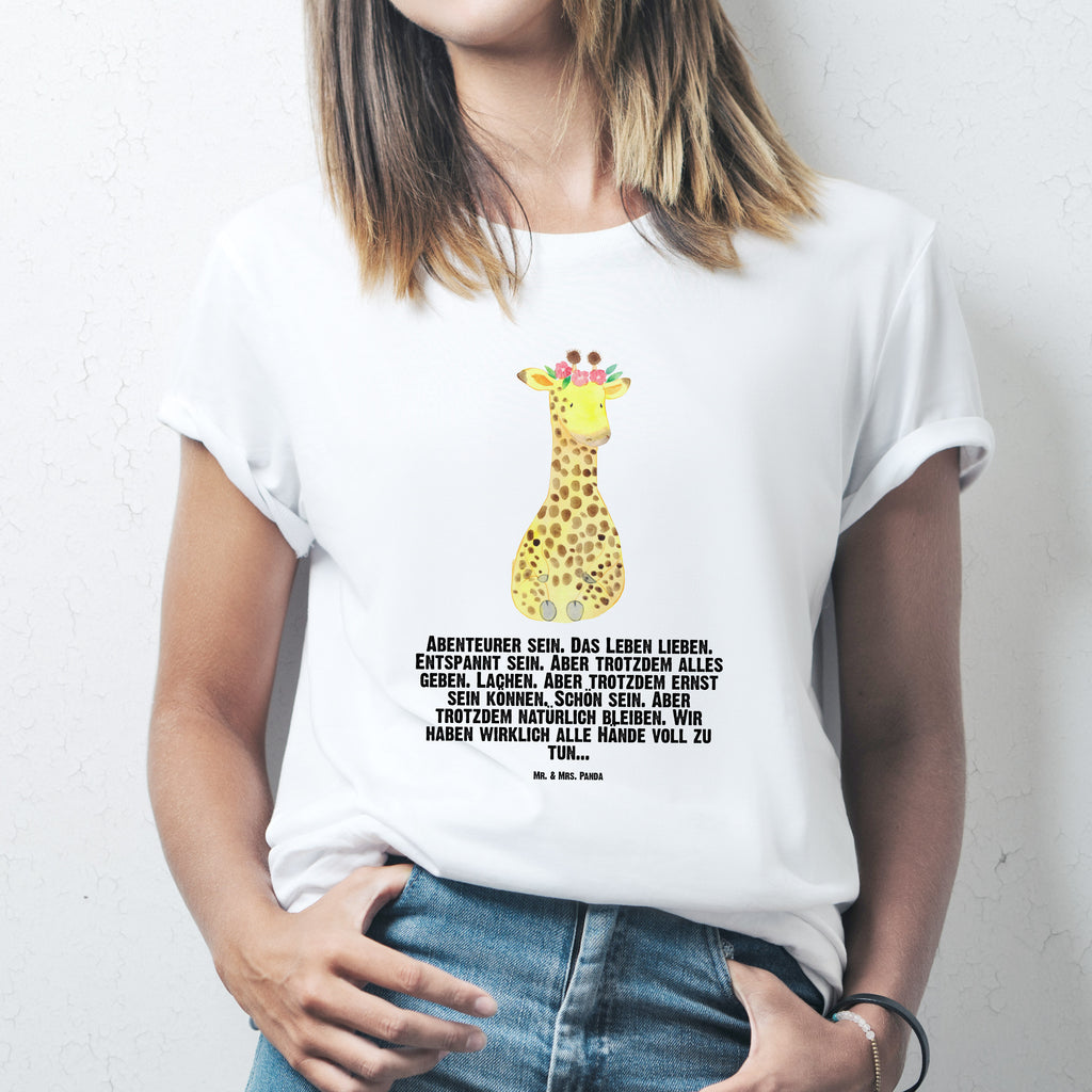 Größe XXL T-Shirt Giraffe Blumenkranz T-Shirt, Shirt, Tshirt, Lustiges T-Shirt, T-Shirt mit Spruch, Party, Junggesellenabschied, Jubiläum, Geburstag, Herrn, Damen, Männer, Frauen, Schlafshirt, Nachthemd, Sprüche, Afrika, Wildtiere, Giraffe, Blumenkranz, Abenteurer, Selbstliebe, Freundin