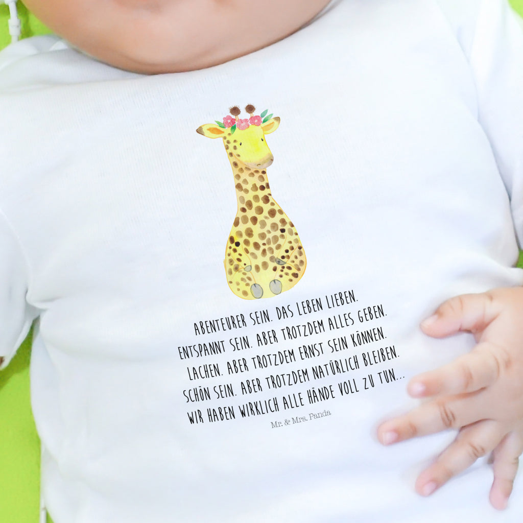 12-18 Monate Baby Longsleeve Giraffe Blumenkranz Mädchen, Jungen, Baby, Langarm, Bio, Kleidung, Afrika, Wildtiere, Giraffe, Blumenkranz, Abenteurer, Selbstliebe, Freundin