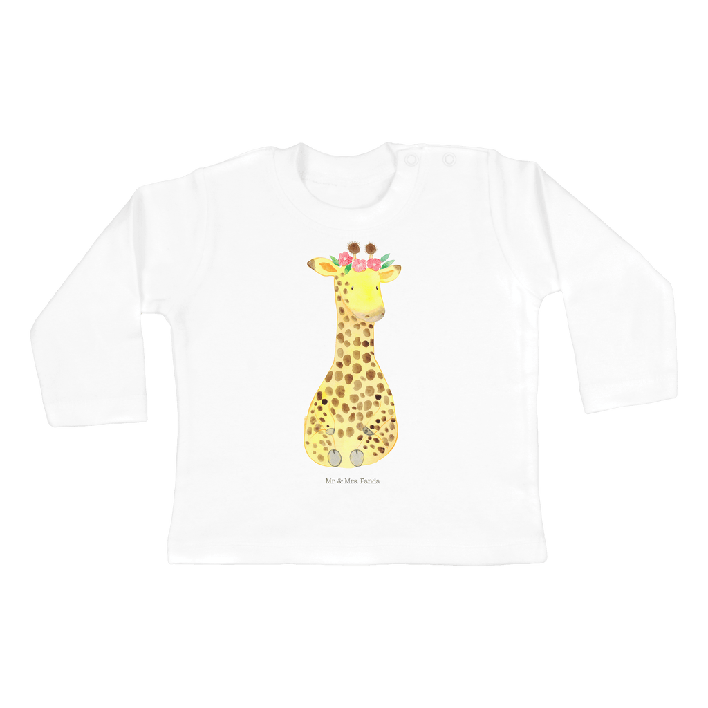 12-18 Monate Baby Longsleeve Giraffe Blumenkranz Mädchen, Jungen, Baby, Langarm, Bio, Kleidung, Afrika, Wildtiere, Giraffe, Blumenkranz, Abenteurer, Selbstliebe, Freundin