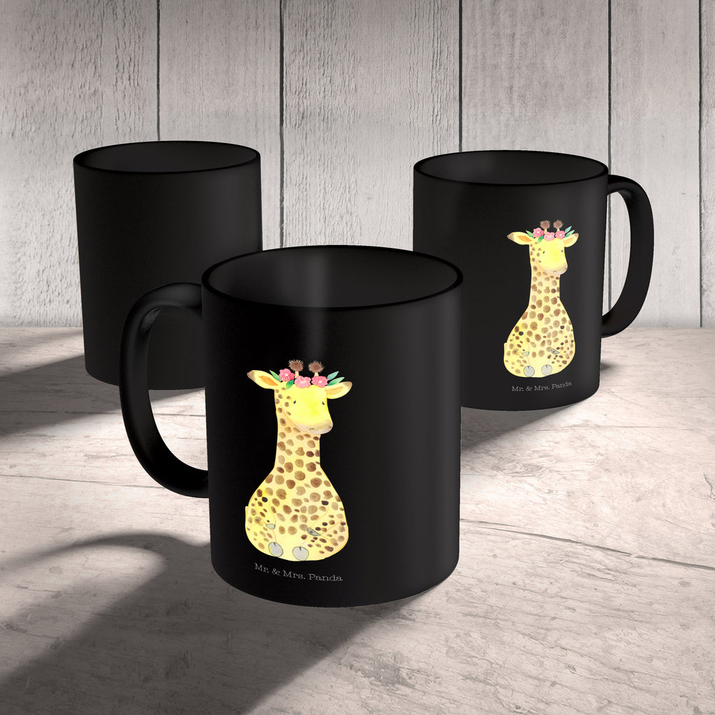 Tasse Giraffe Blumenkranz Giraffe, Blumenkranz, Abenteurer, Selbstliebe, Freundin Becher, Kaffeetasse, Kaffeebecher, Tee, Frühstück, Büro  Afrika, Wildtiere