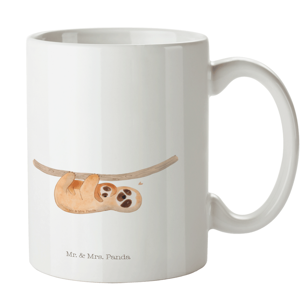 Tasse Faultier mit Kind Becher, Kaffeetasse, Kaffeebecher, Tee, Frühstück, Büro, Faultier, Faultier Geschenk, Faultier Deko, Kind, Baby, Liebe, Mutter, Mama, Geburt, Kinder, Faulheit, Spaß, Niedlichkeit