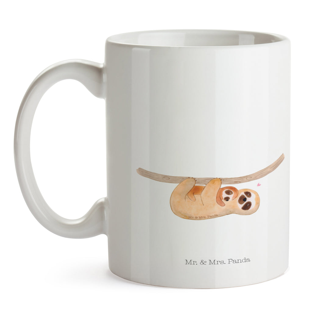 Tasse Faultier mit Kind Becher, Kaffeetasse, Kaffeebecher, Tee, Frühstück, Büro, Faultier, Faultier Geschenk, Faultier Deko, Kind, Baby, Liebe, Mutter, Mama, Geburt, Kinder, Faulheit, Spaß, Niedlichkeit