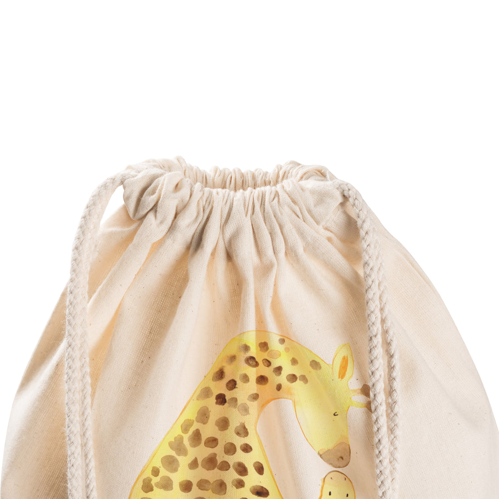 Sportbeutel Giraffe mit Kind Turnbeutel, Beutel, Sporttasche, Tasche, Stoffbeutel, Afrika, Wildtiere, Giraffe, Kind, Mutter, Mama, Tochter, Sohn, Lieblingsmensch