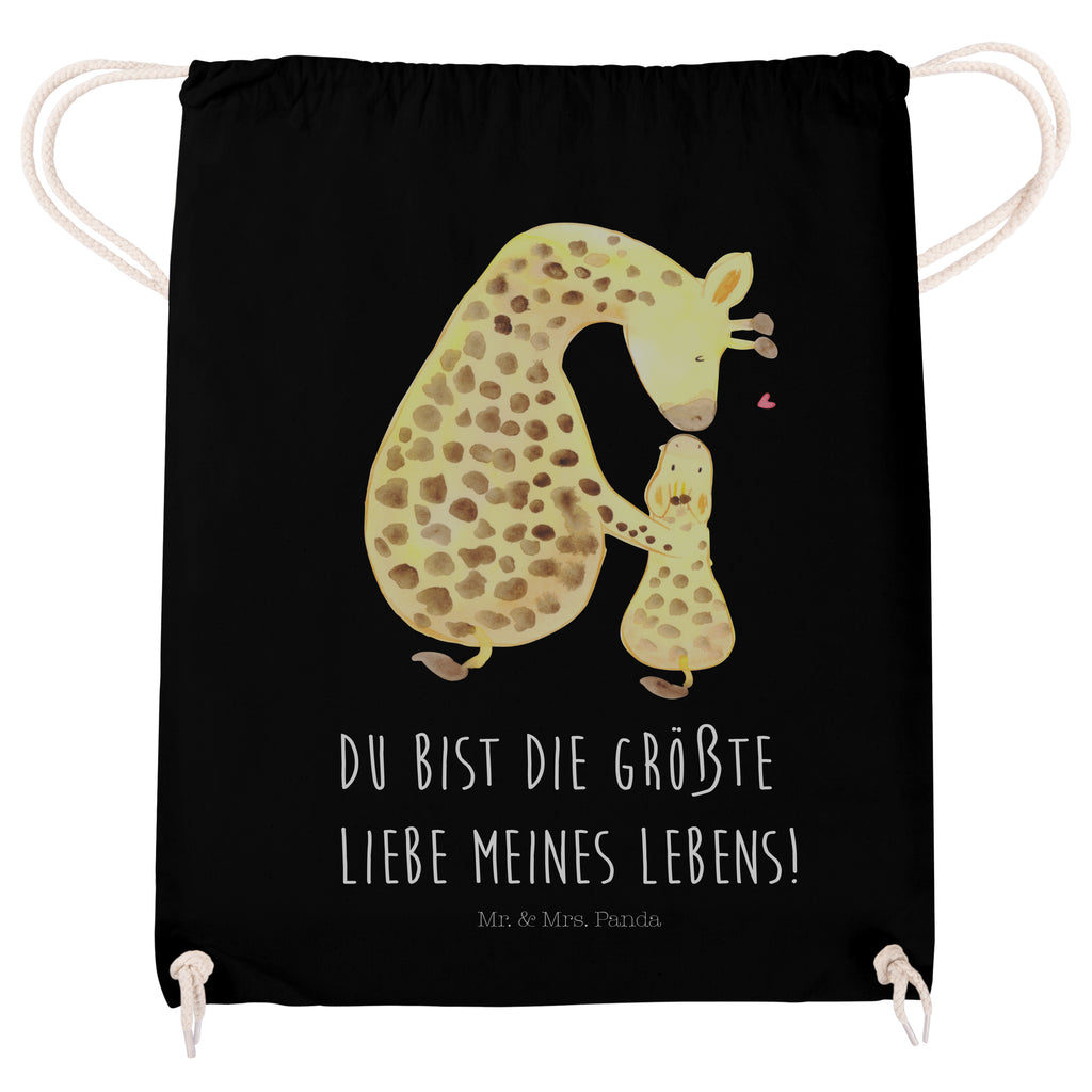 Sportbeutel Giraffe mit Kind Turnbeutel, Beutel, Sporttasche, Tasche, Stoffbeutel, Afrika, Wildtiere, Giraffe, Kind, Mutter, Mama, Tochter, Sohn, Lieblingsmensch