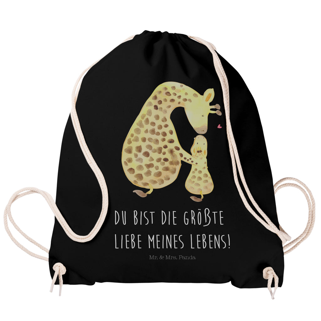 Sportbeutel Giraffe mit Kind Turnbeutel, Beutel, Sporttasche, Tasche, Stoffbeutel, Afrika, Wildtiere, Giraffe, Kind, Mutter, Mama, Tochter, Sohn, Lieblingsmensch