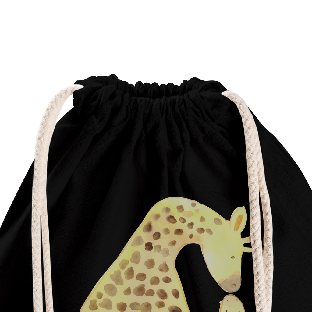 Sportbeutel Giraffe mit Kind Turnbeutel, Beutel, Sporttasche, Tasche, Stoffbeutel, Afrika, Wildtiere, Giraffe, Kind, Mutter, Mama, Tochter, Sohn, Lieblingsmensch