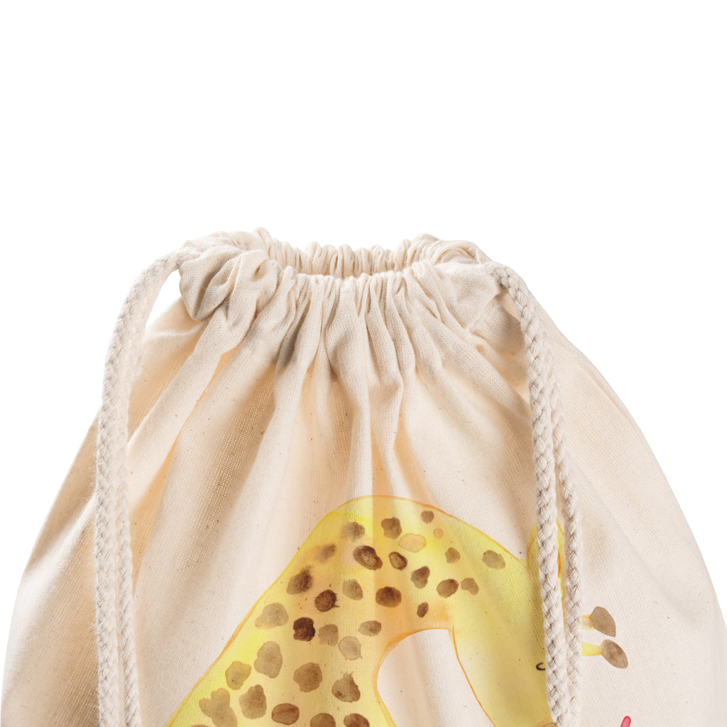 Sportbeutel Giraffe mit Kind Turnbeutel, Beutel, Sporttasche, Tasche, Stoffbeutel, Afrika, Wildtiere, Giraffe, Kind, Mutter, Mama, Tochter, Sohn, Lieblingsmensch